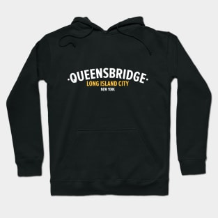 Sleek Queens Bridge Logo - Elevate Your Love for Long Island City Hoodie